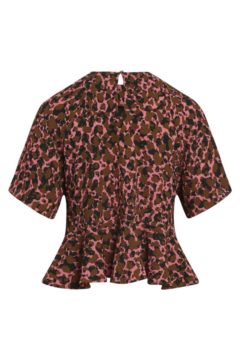 Mads Nørgaard - Bluse - Bumpy Flower Barla - Multi Strawberry Pink