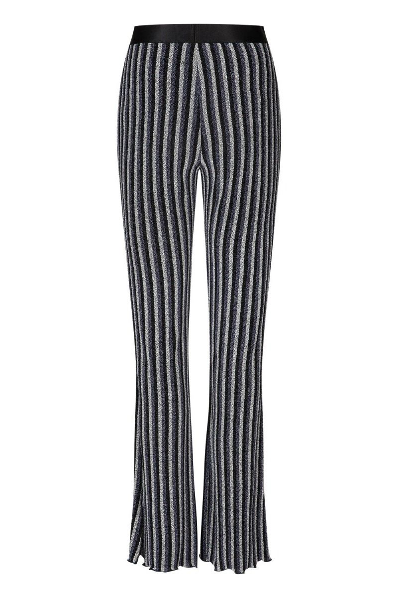 Mads Nørgaard - Bukser - Glitter Jersey Uri Pants - Glitter Stripe/Silver