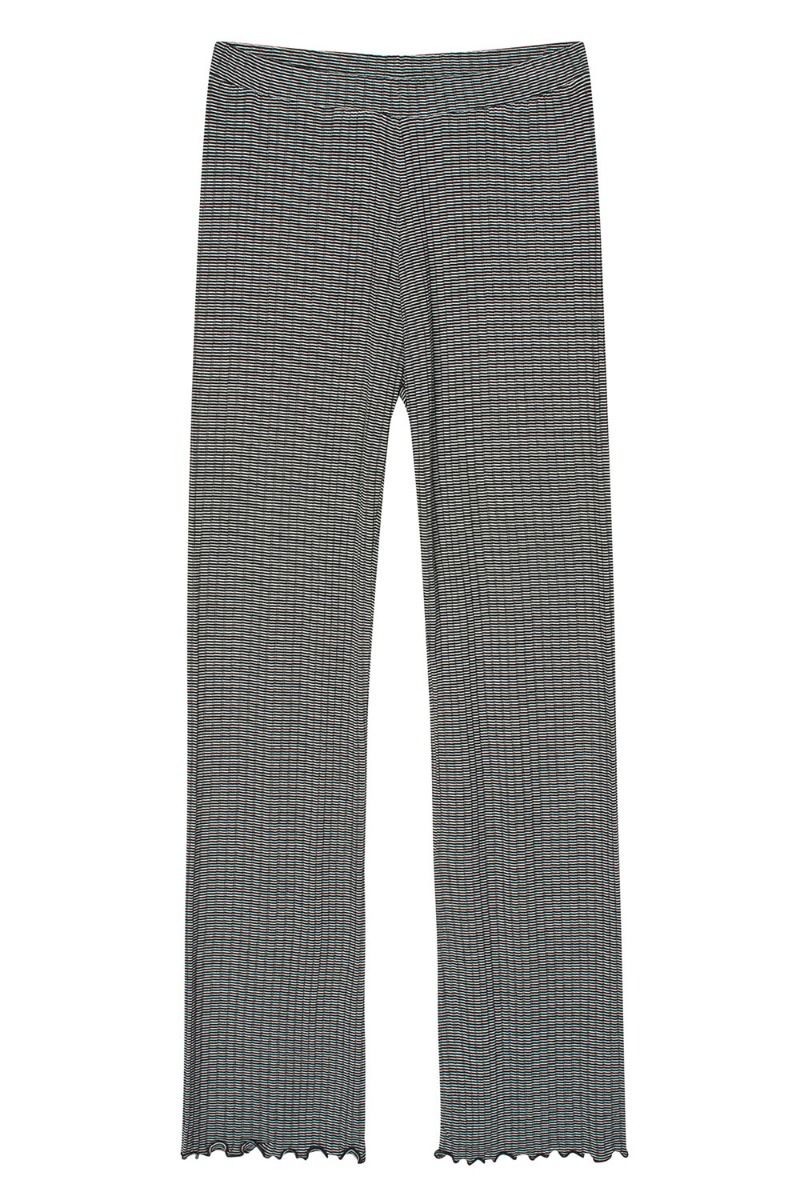 Mads Nørgaard - Bukser - 5x5 Stripe Lonnie Pants - Black/Vanilla Ice