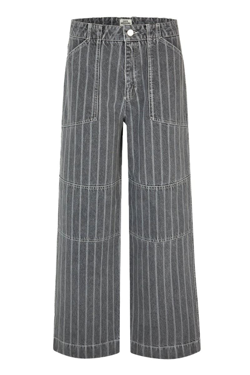 Mads Nørgaard - Bukser - Grey Stripe Denim Krauer Jeans - Grey Stripe