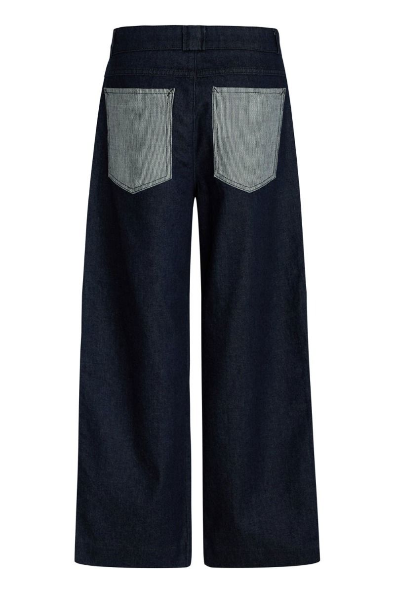 Mads Nørgaard - Bukser - Krauer Block Pants - Estate Blue/Cloud Dancer