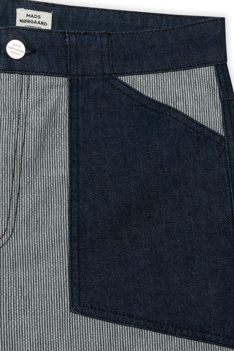 Mads Nørgaard - Bukser - Krauer Block Pants - Estate Blue/Cloud Dancer