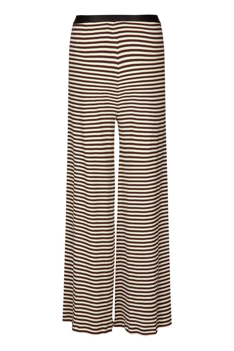 Mads Nørgaard - Bukser - 2x2 Cotton Stripe Veran Pants - 2x2 Stripe Black Coffee/Vanill