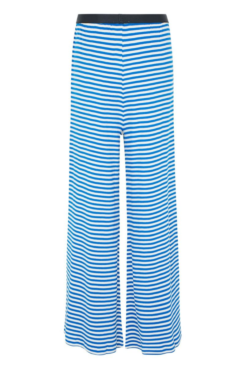 Mads Nørgaard - Bukser - 2x2 Cotton Stripe Veran Pants - 2x2 Stripe Surf The Web/Vanill