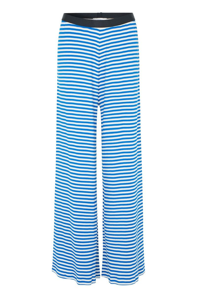 Mads Nørgaard - Bukser - 2x2 Cotton Stripe Veran Pants - 2x2 Stripe Surf The Web/Vanill