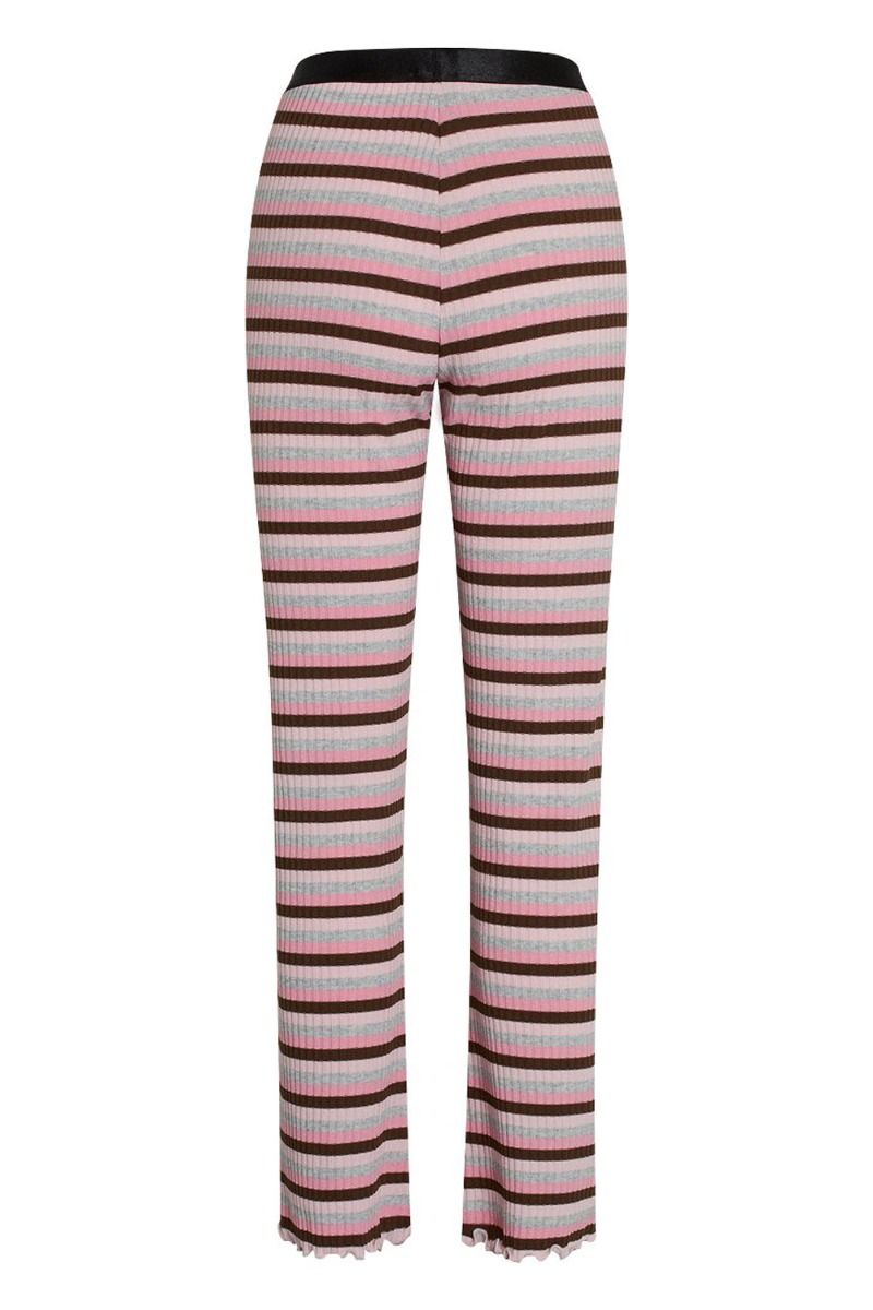 Mads Nørgaard - Bukser - Super Stripe Lonnie Pants - Multi Candy Pink