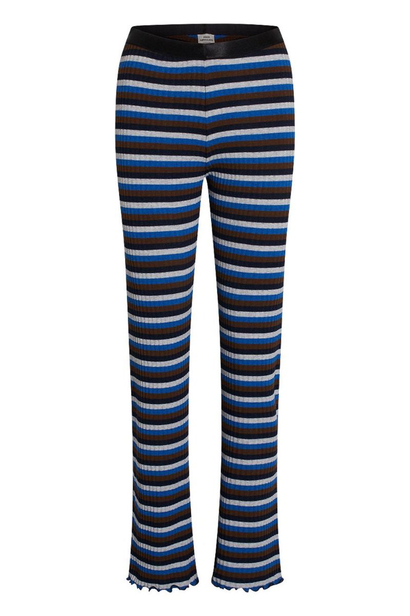 Mads Nørgaard - Bukser - Super Stripe Lonnie Pants - Multi Princess Blue