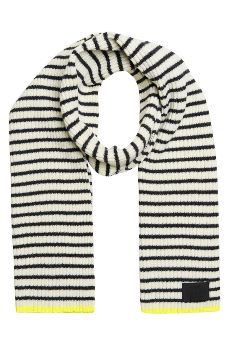 Mads Nørgaard - Halstørklæde - Recycled Iceland Grafenau Scarf - Dark Grey Melange/Winter White