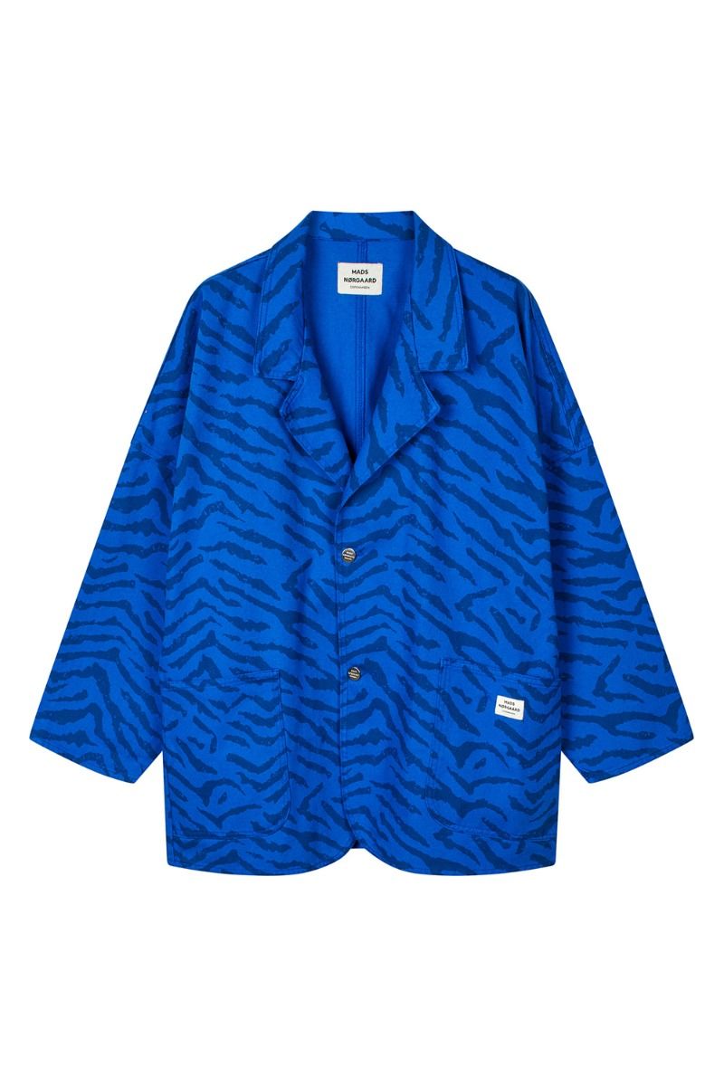 Mads Nørgaard - Jakke - Sketch Denim Denya Jacket - Denim Zebra Aop/Olympian Blue