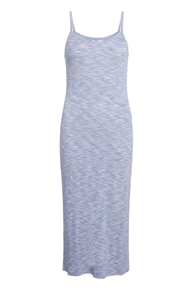 Mads Nørgaard - Kjole - 2x2 Cotton Mouline Delkissa - Blue/Pink Mouline