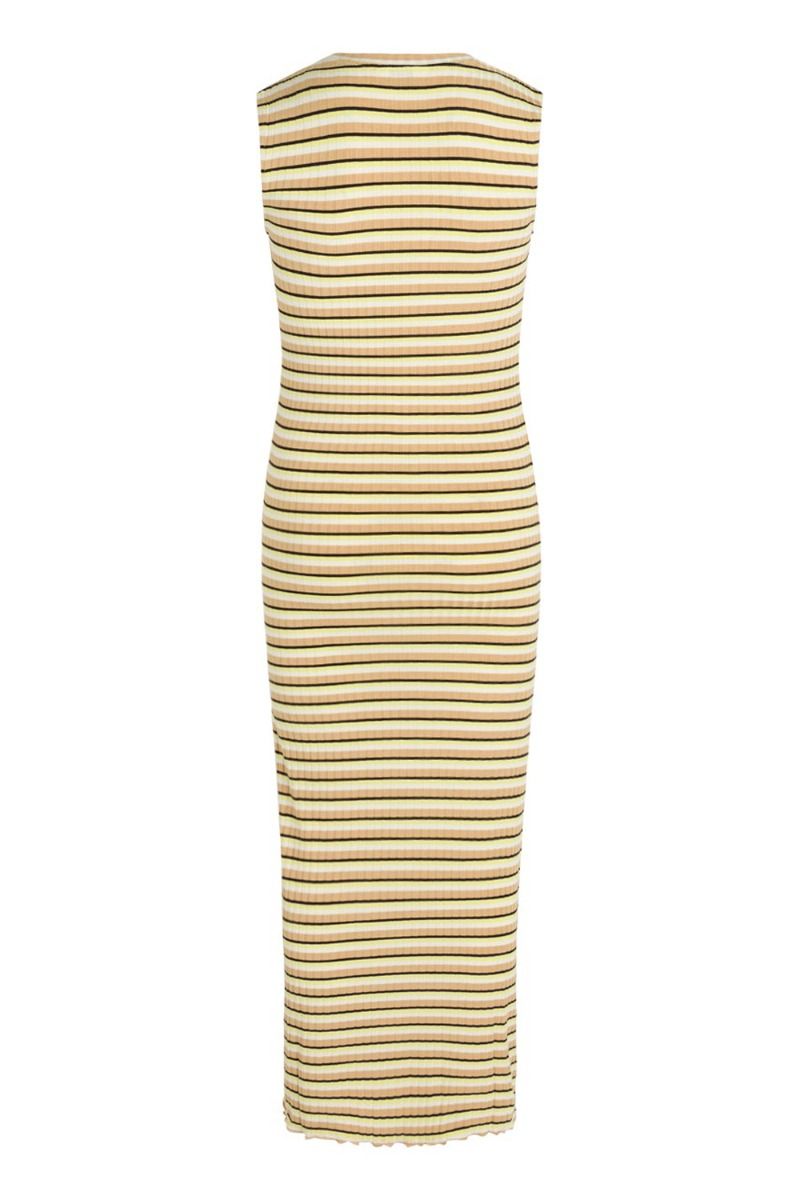Mads Nørgaard - Kjole - 5x5 Stripe Polly Dress - 5x5 Stripe Croissant