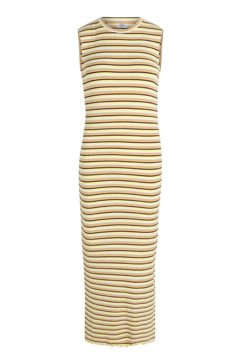 Mads Nørgaard - Kjole - 5x5 Stripe Polly Dress - 5x5 Stripe Croissant
