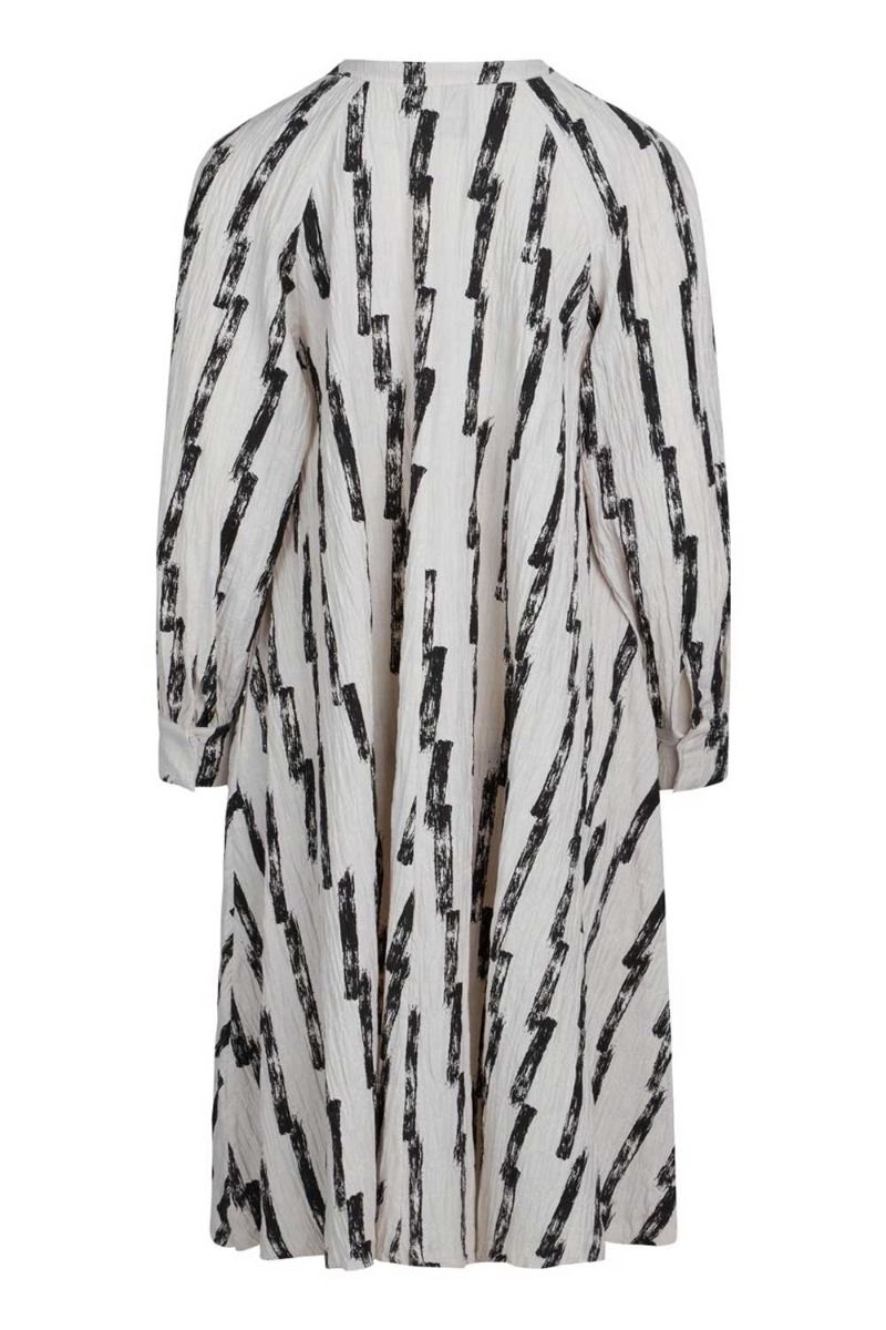 Mads Nørgaard - Kjole - Chakra Trisha Dress - Paint Stripe Aop/White Alyssum