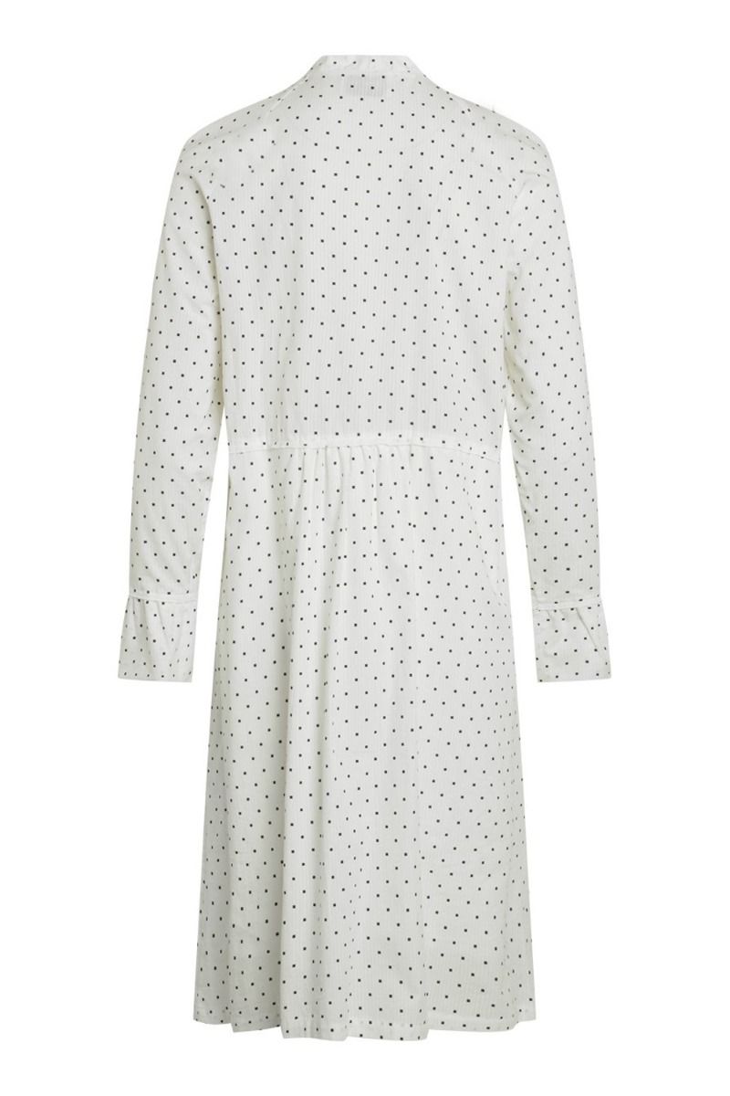 Mads Nørgaard - Kjole - Cotton Seersucker Dupina - White/Black