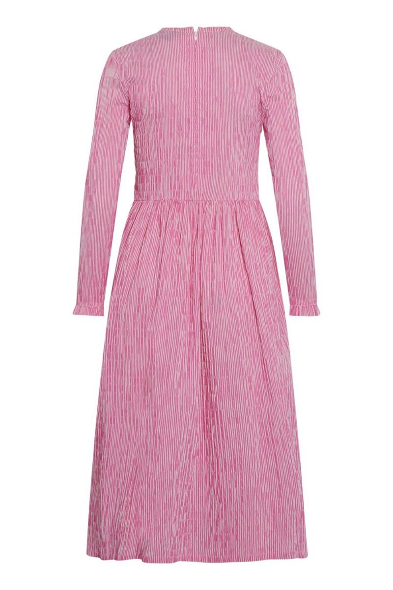 Mads Nørgaard - Kjole - Crinckle Pop Docca - Pink/White
