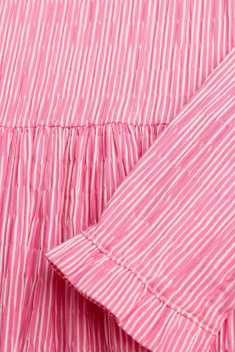 Mads Nørgaard - Kjole - Crinckle Pop Docca - Pink/White