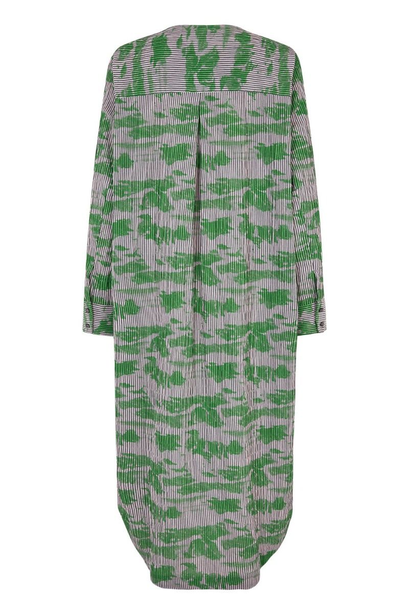 Mads Nørgaard - Kjole - Crinckle Pop Rosaly Dress - Cloud Aop/Andean Toucan
