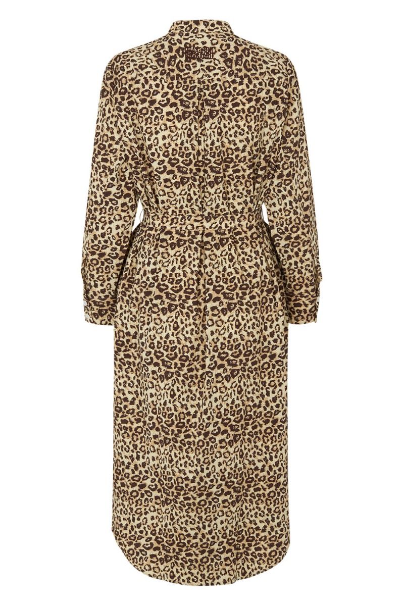 Mads Nørgaard - Kjole - Crinckle Pop Rosemary Dress - Leo AOP/Black Coffee