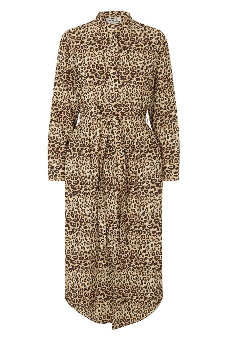 Mads Nørgaard - Kjole - Crinckle Pop Rosemary Dress - Leo AOP/Black Coffee