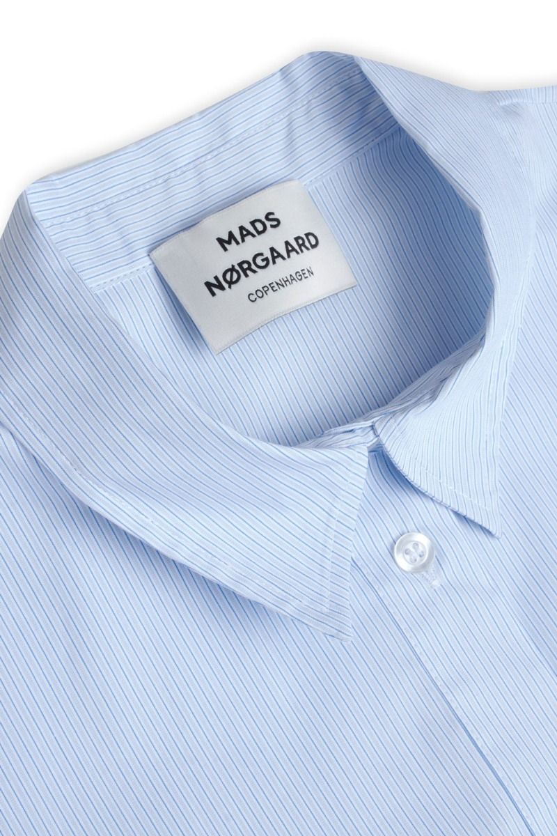 Mads Nørgaard - Kjole - Organic Poplin Darlene - Light Blue Stripe