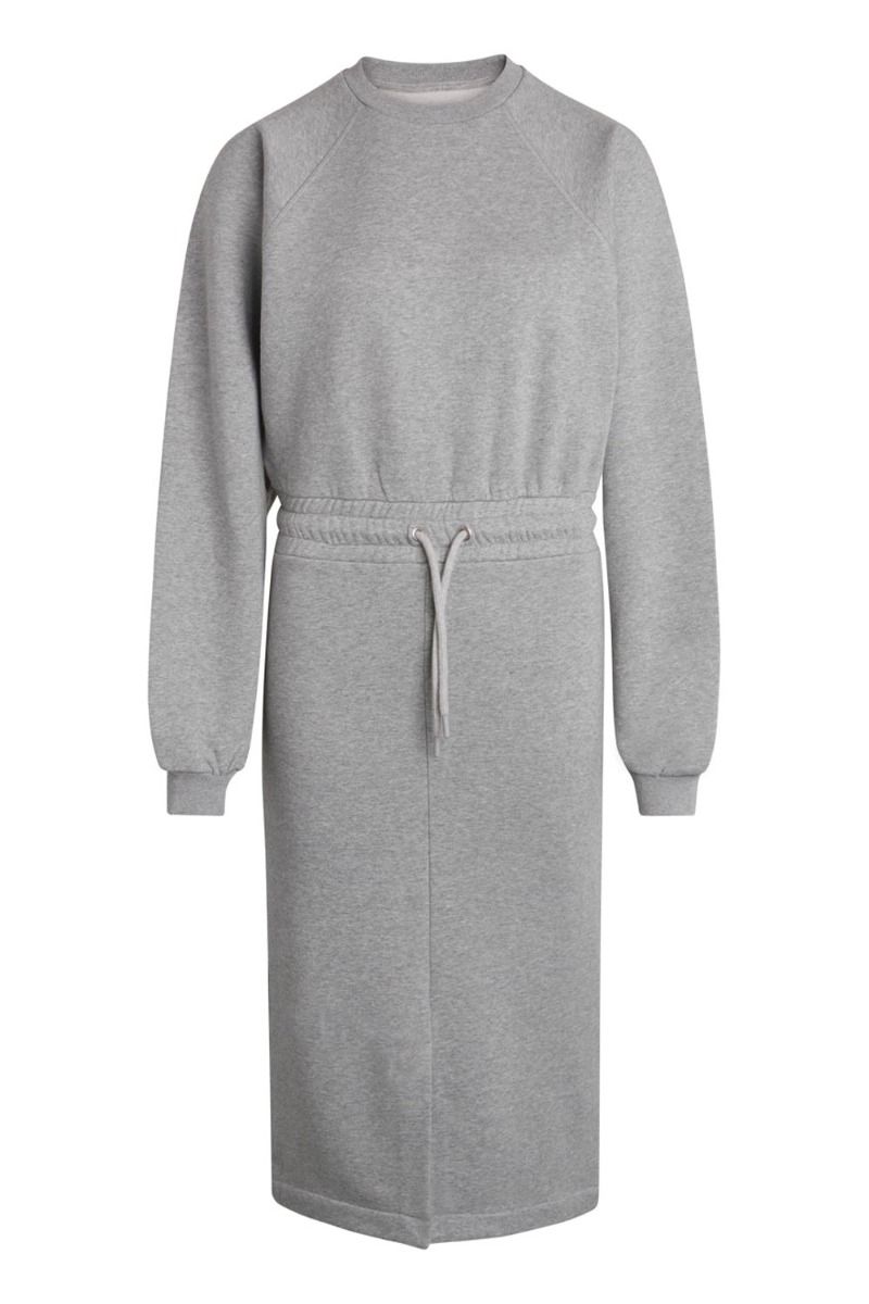 Mads Nørgaard - Kjole - Organic Sweat Moon Dress - Light Grey Melange