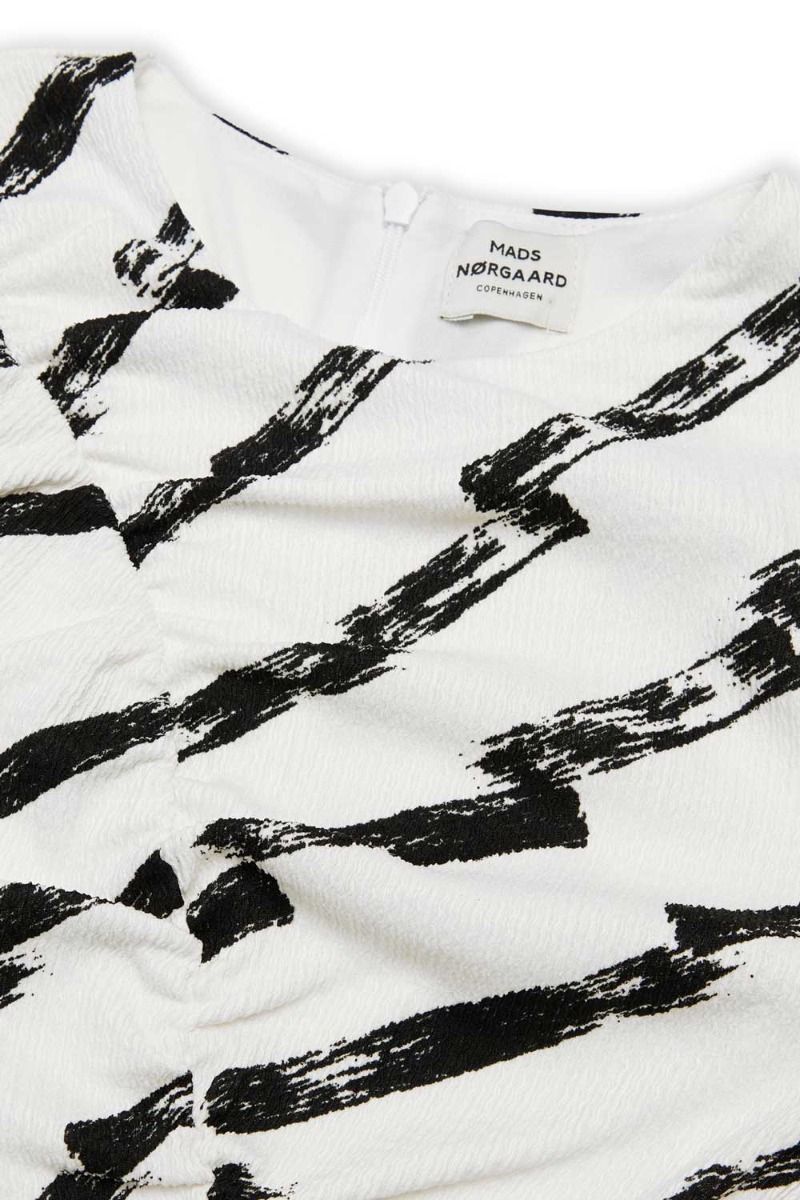 Mads Nørgaard - Kjole - Pollux Altena Dress - AOP Paint Stripe Aop/White Alyssum