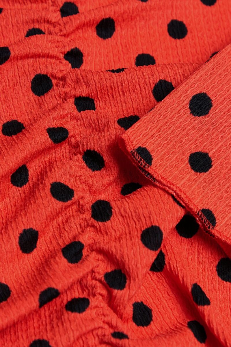 Mads Nørgaard - Kjole - Pollux Dimma Dress - Midi Dot AOP Cherry Tomato