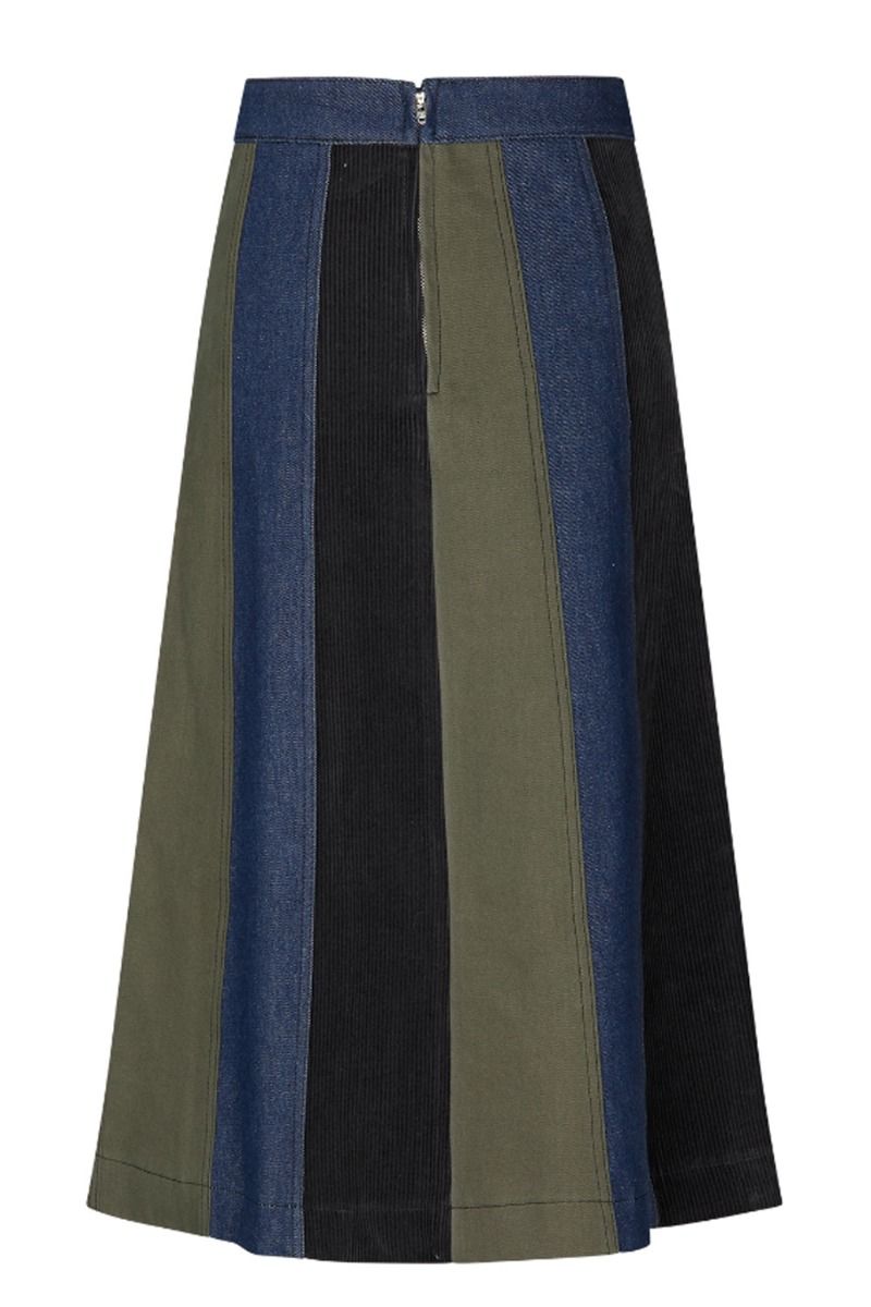 Mads Nørgaard - Nederdel - Patch Denim Lino Skirt - Mix Blue Denim