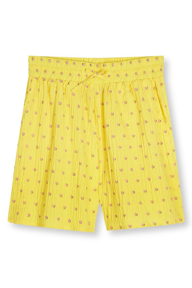 Mads Nørgaard - Shorts - Crinckle Pop Dora Shorts AOP - Mush Dot Aop/Lemon Zest