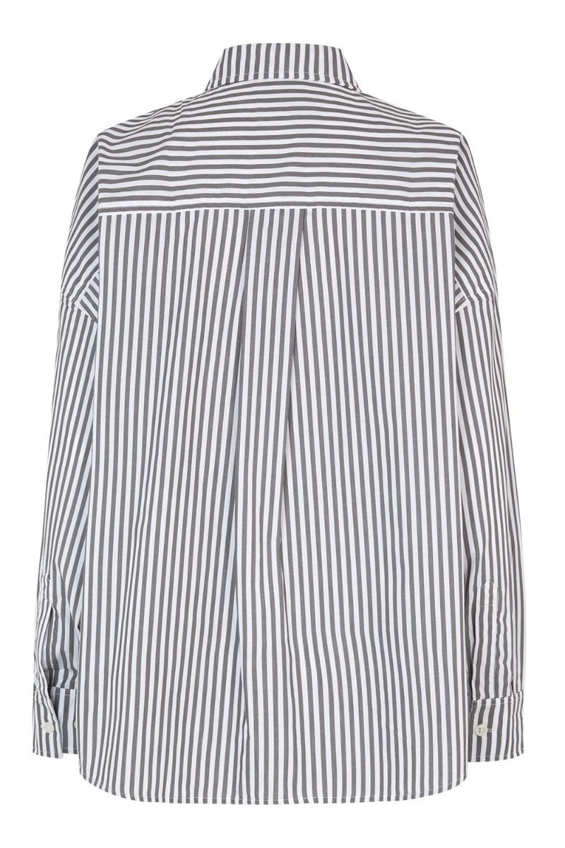 Mads Nørgaard - Skjorte - Popla Petrea Shirt - Castlerock/Optical White