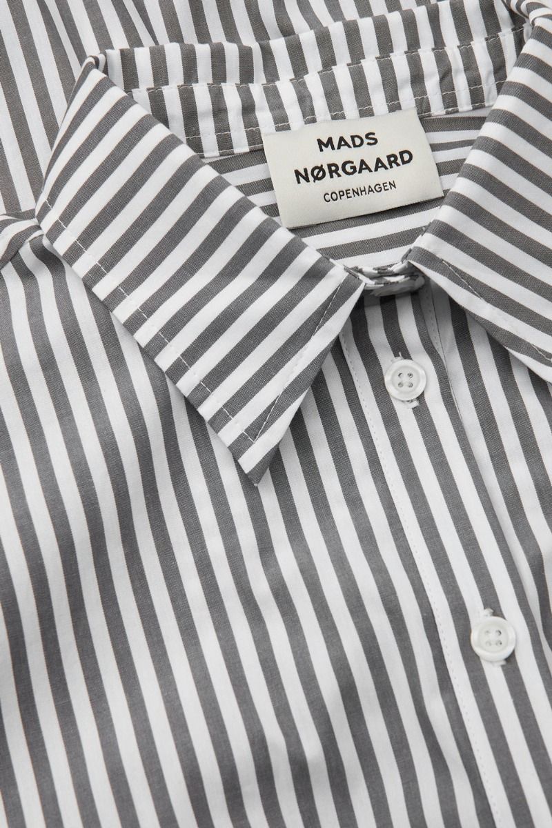 Mads Nørgaard - Skjorte - Popla Petrea Shirt - Castlerock/Optical White
