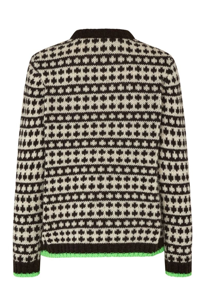 Mads Nørgaard - Strik - Recycled Iceland Kimilla Sweater - Black Coffee/Winter White