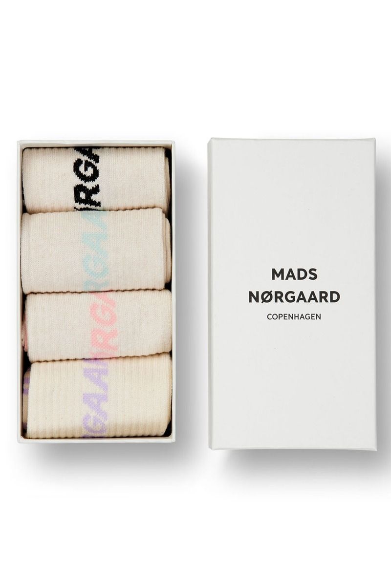 Mads Nørgaard  - Strømper - Sock Box Logo Step - Pastel Logo Step