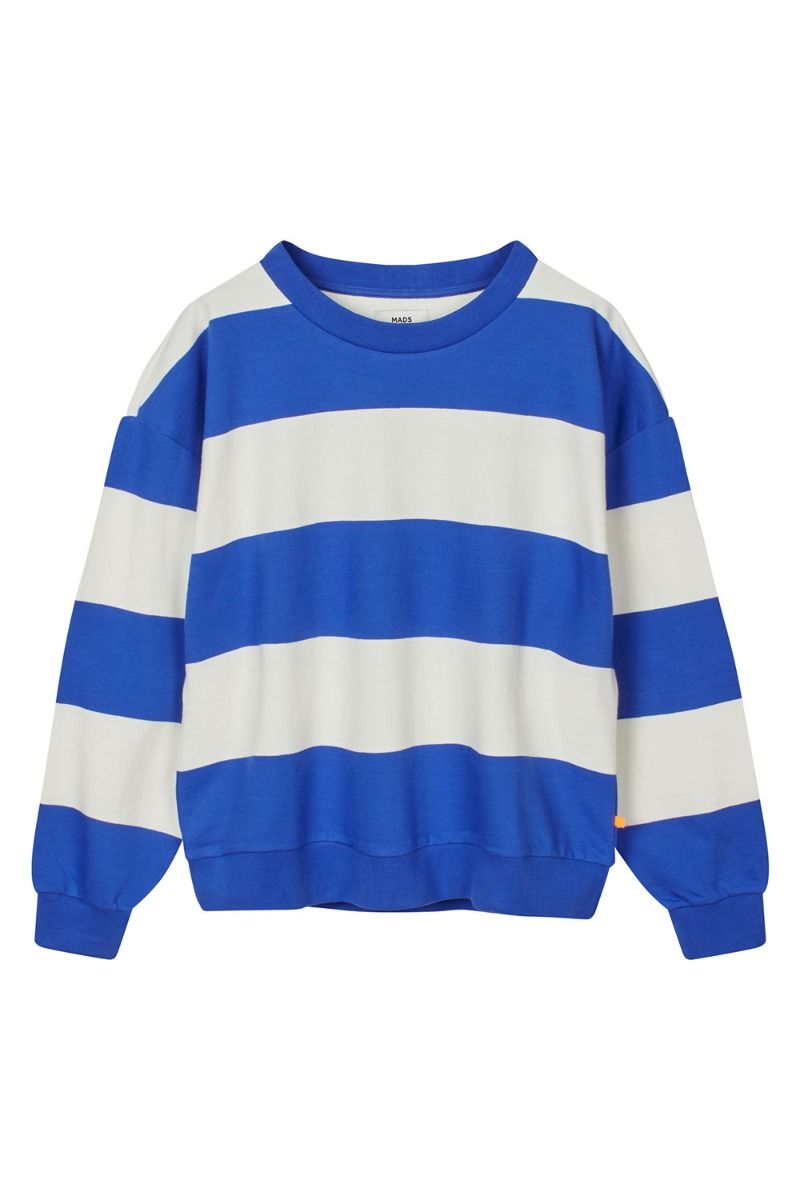 Mads Nørgaard - Sweat - Airy Sweat Stripe Denver Sweatshirt - Amparo Blue/Cloud Dancer