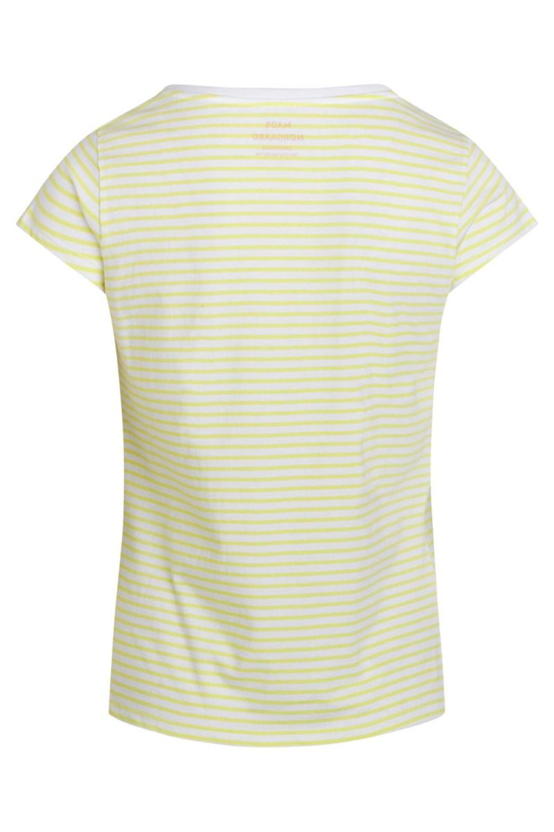 Mads Nørgaard - T-shirt - Organic Jersey Stripe Teasy Tee FAV - Double Cream/Brilliant White