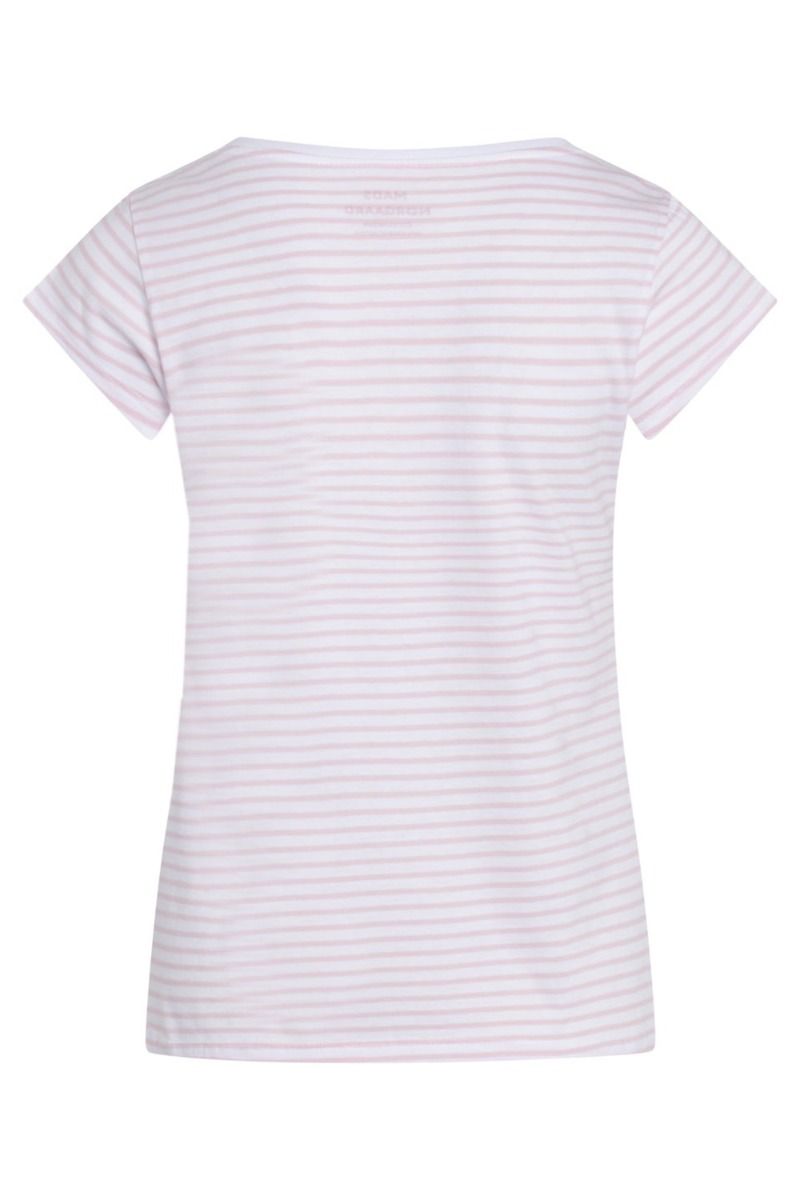 Mads Nørgaard - T-shirt - Organic Favorite Stripe Teasy - White/Light Pink