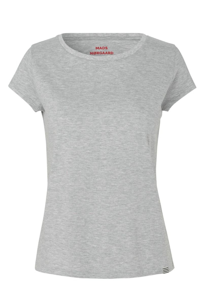 Mads Nørgaard - T-shirt - Organic Jersey Teasy Tee FAV - Light Grey Melange (Levering midt april)