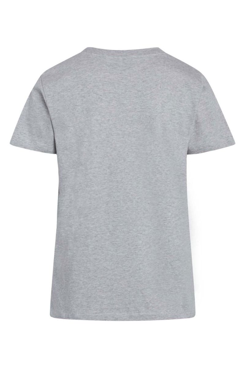 Mads Nørgaard - T-shirt - Single Organic Trenda P Tee - Light Grey Melange