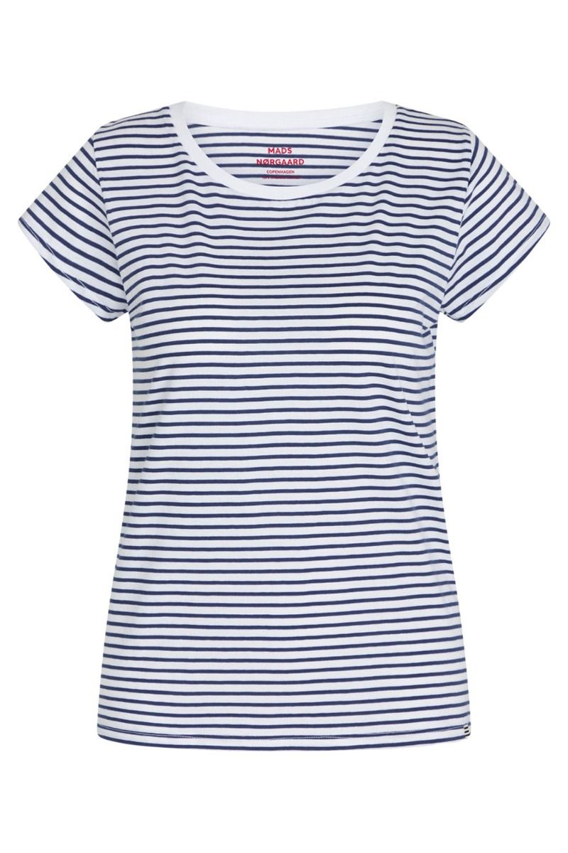 Mads Nørgaard - T-shirt - Teasy Tee FAV - Estate Blue/Brilliant White