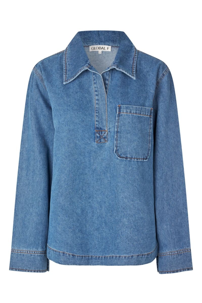 Global Funk - Skjorte - Maitana-G Mid - Vintage Blue