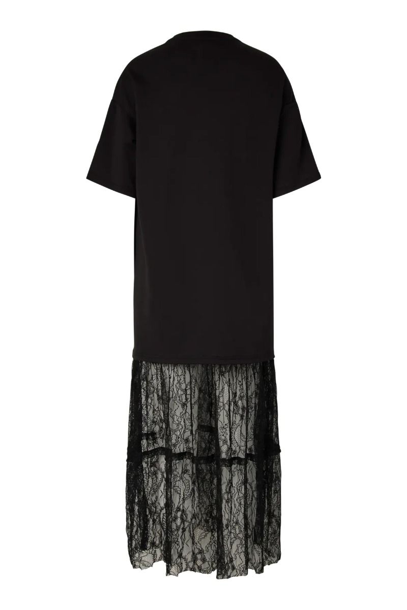 Pieces - T-shirt - Malle 2/4 Long Lace Dress - Black