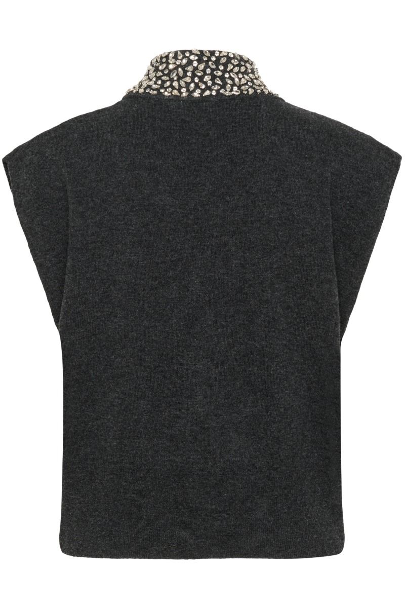 Gestuz - Top - GZmanzi deco waistcoat - Deep Graphite Melange