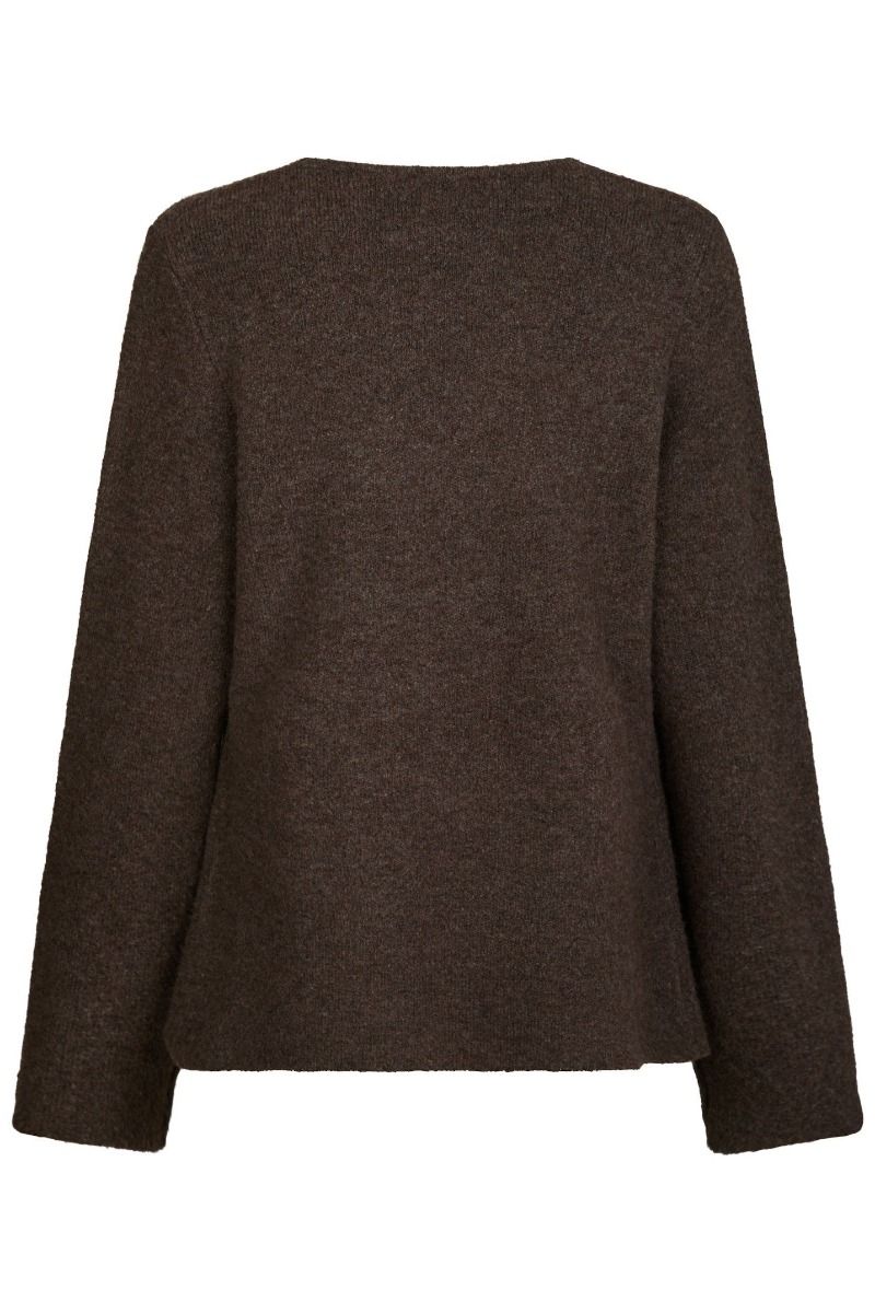 Neo Noir - Cardigan - Marie Louise Knit Cardigan - Brown Melange