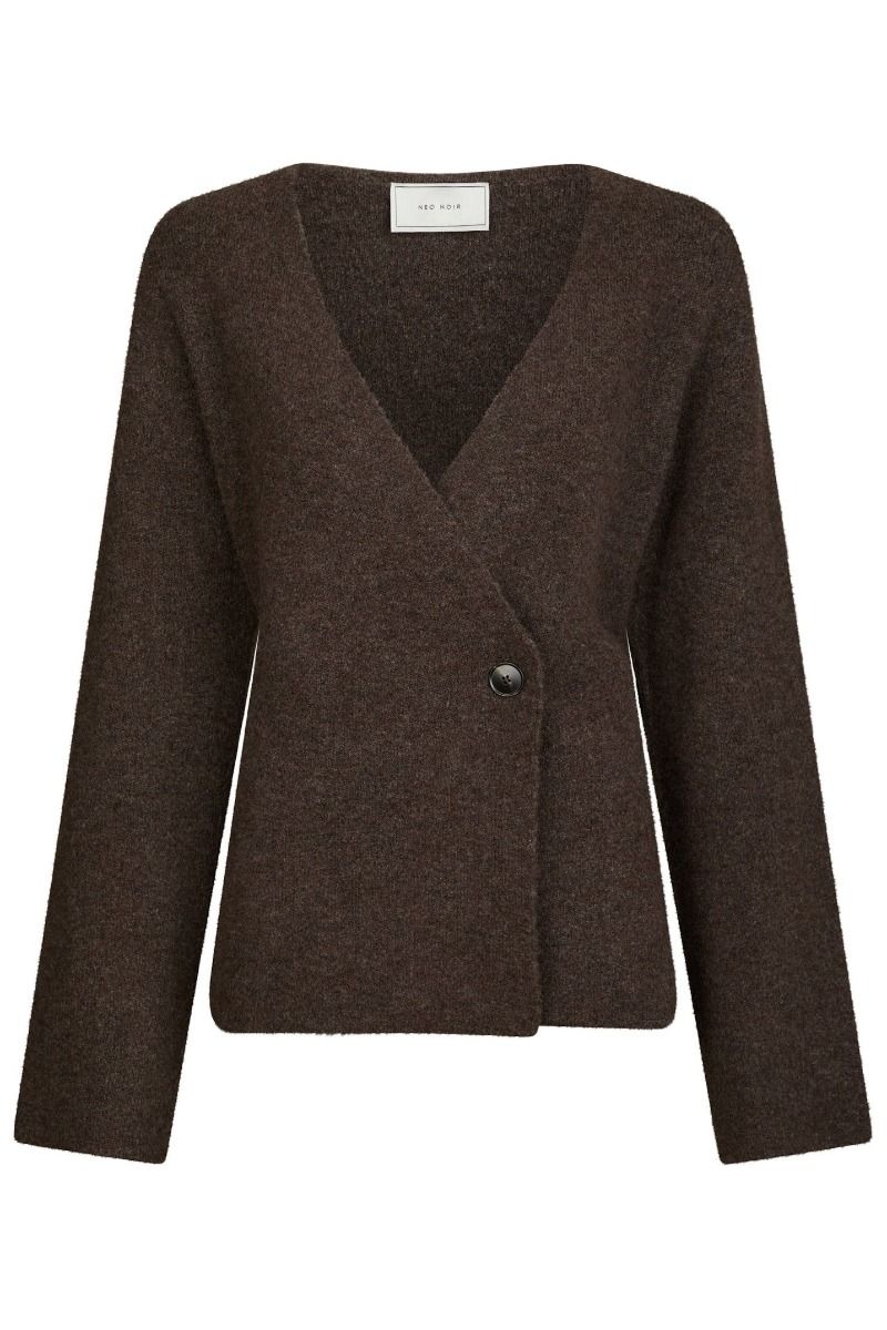 Neo Noir - Cardigan - Marie Louise Knit Cardigan - Brown Melange