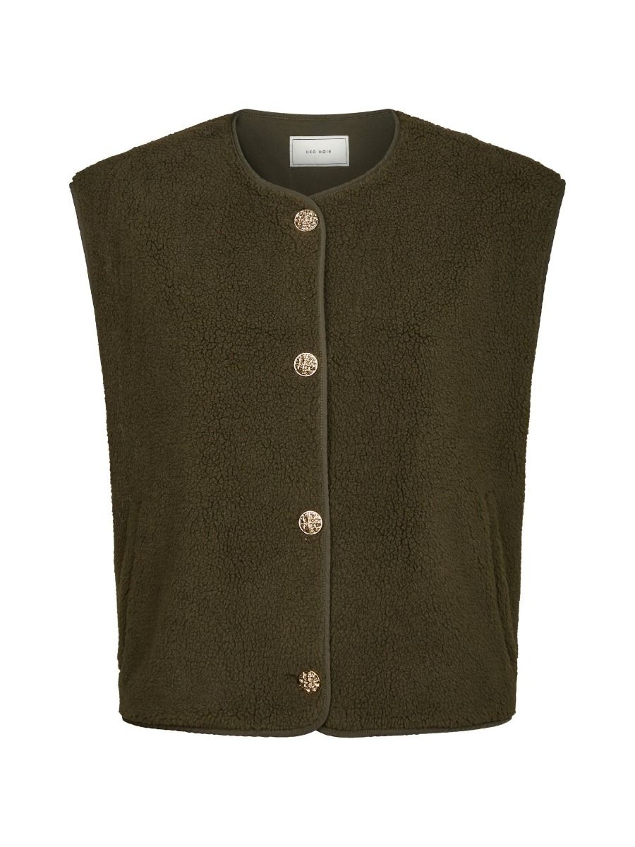 Neo Noir - Vest - Mariko Teddy Vest - Army