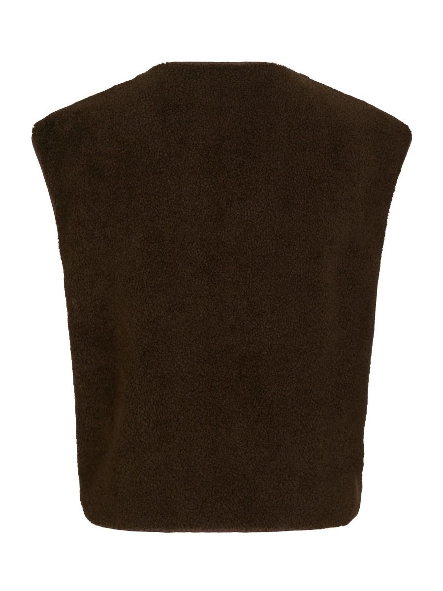 Neo Noir - Vest - Mariko Teddy Vest - Dark brown