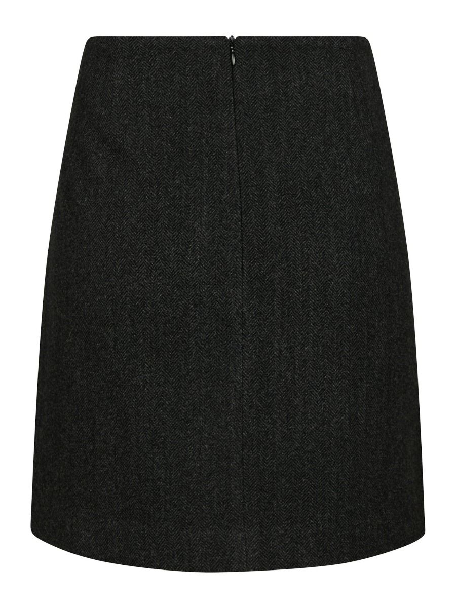 Neo Noir - Nederdel - Marisi Herringbone Skirt - Dark Grey