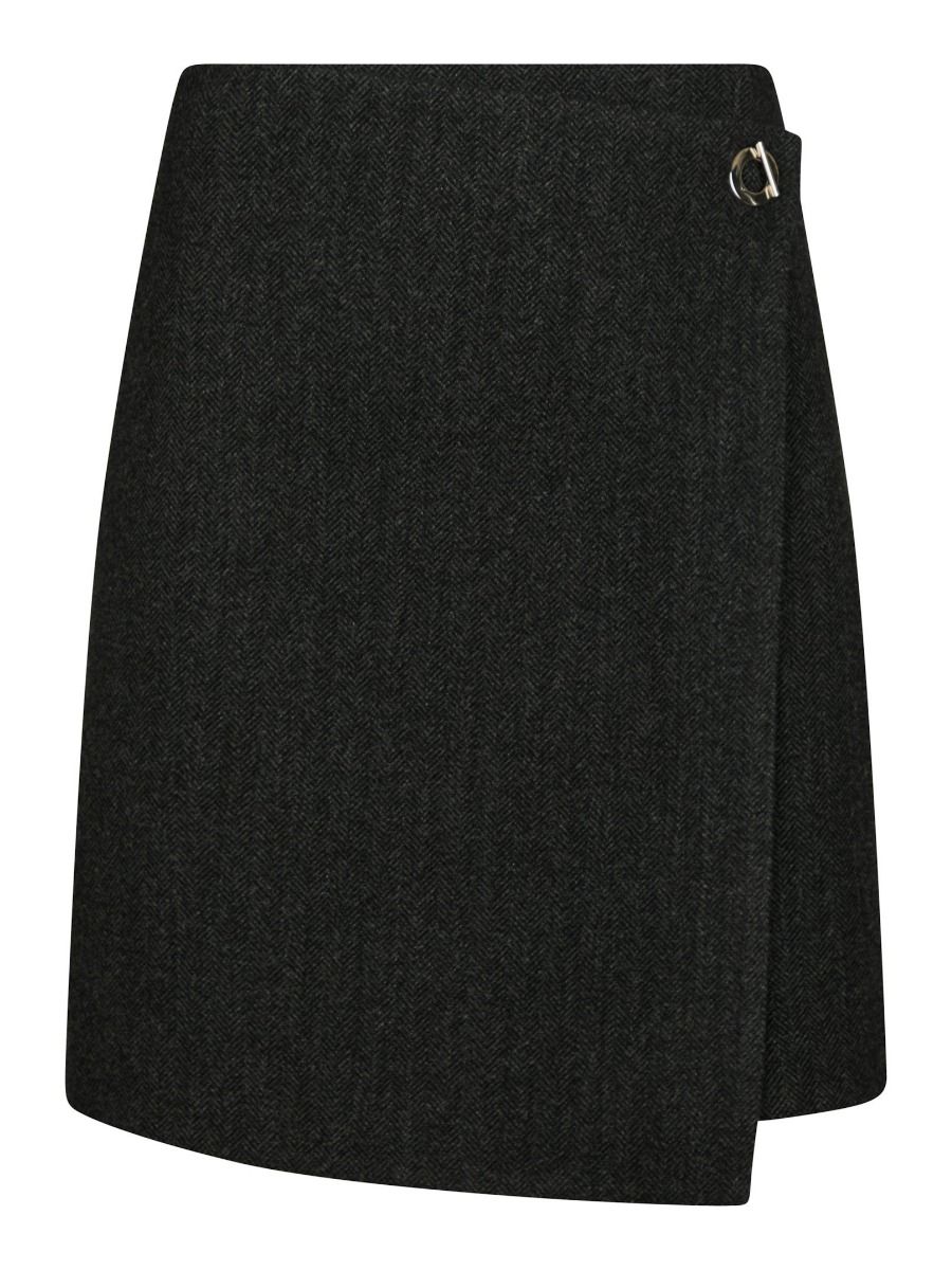Neo Noir - Nederdel - Marisi Herringbone Skirt - Dark Grey
