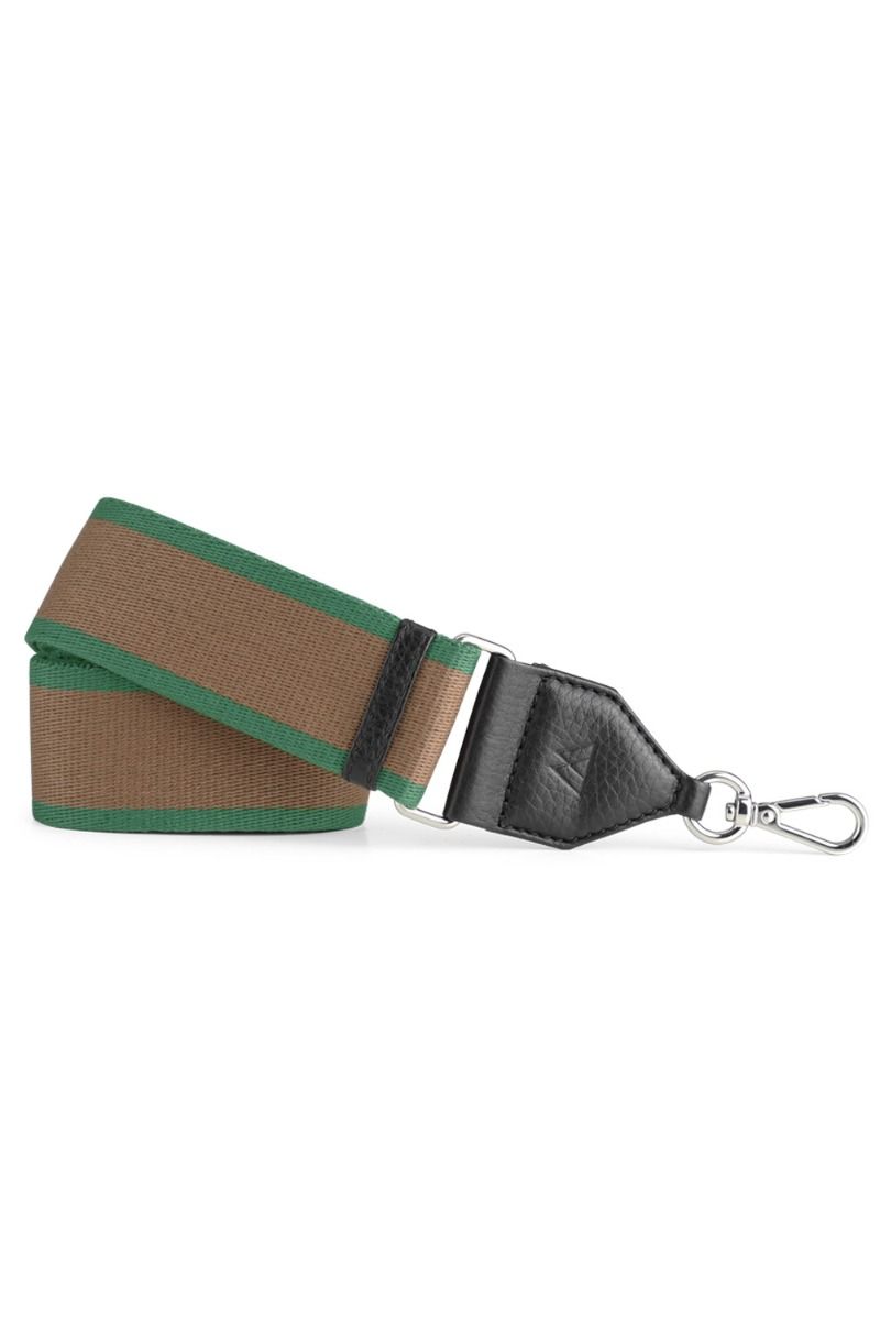 Markberg - Strop - FinleyMBG Guitar Strap, Silver - Black w/Jungle Green/Light Caramel