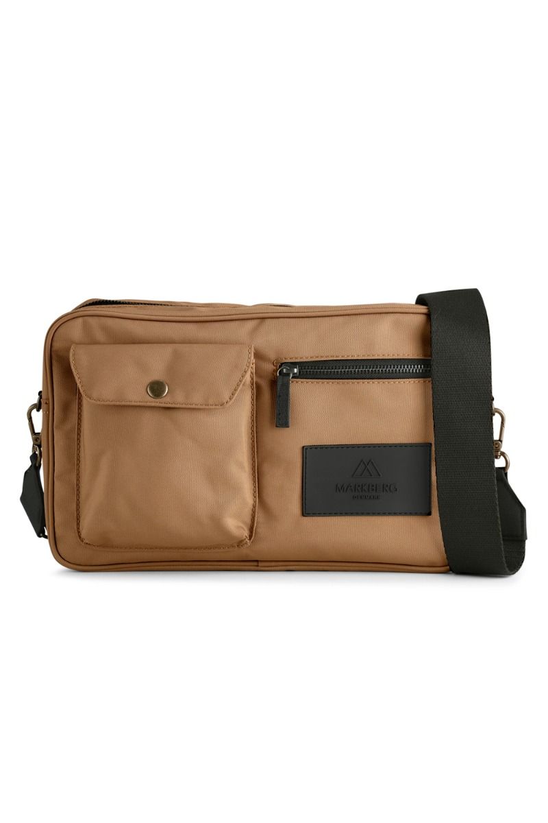Markberg - Taske - Darla Large Cross., Recycle - Light Caramel w/Black